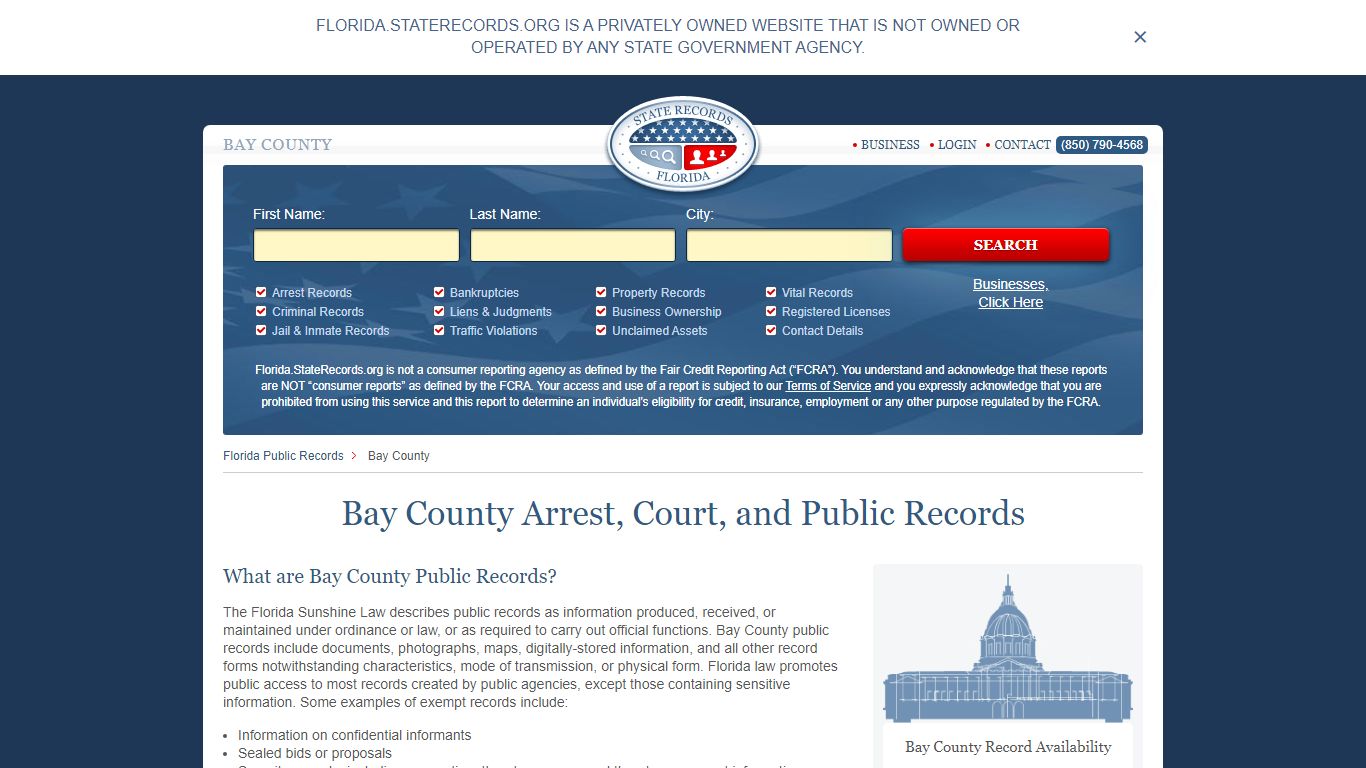 Bay County Arrest, Court, and Public Records