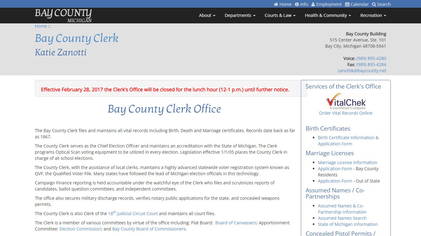 County Clerk - Bay County, Michigan
